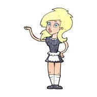 cartoon pretty waitress N14