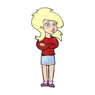cartoon woman with folded arms N39