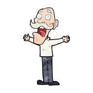 cartoon stressed old man N25