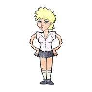 cartoon woman with hands on hips N300