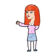 cartoon woman gesturing to show something N26