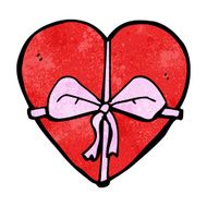 cartoon heart shaped present N12