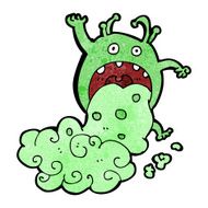 cartoon gross monster being sick N12