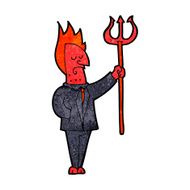 Cartoon Devil With Pitchfork N36