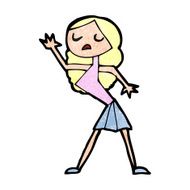 cartoon woman dancing N43