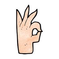 cartoon okay hand gesture N25