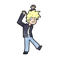 cartoon excited boy N201
