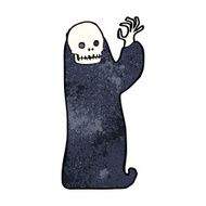 cartoon waving halloween ghoul N12