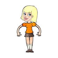 cartoon woman shrugging shoulders N631