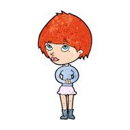 cartoon nervous woman N49