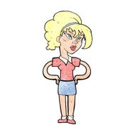 cartoon woman with hands on hips N301
