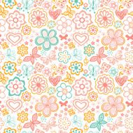 Seamless texture with flowers and butterflies Endless floral pa N4