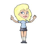 cartoon woman with idea N345