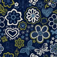 Seamless texture with flowers and butterflies Endless floral pa N5