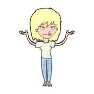 cartoon woman shrugging N79