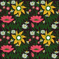 Seamless texture with flowers Endless floral pattern N3