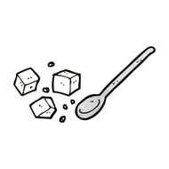 cartoon sugar lumps and spoon N4
