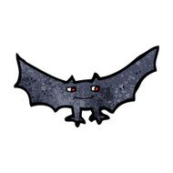 cartoon spooky vampire bat N27