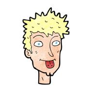 cartoon man sticking out tongue N38