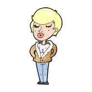 cartoon cool relaxed woman N13