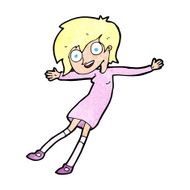 cartoon crazy excited girl N13