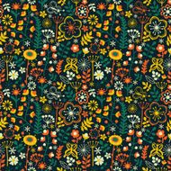 Seamless texture with flowers and butterflies Endless floral pa N8