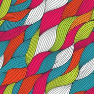 colorful seamless abstract hand-drawn pattern waves background N32