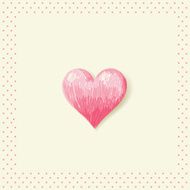 Romantic Valentine sketch heart invitation postcard N2