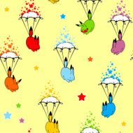 Seamless pattern with rainbow monsters
