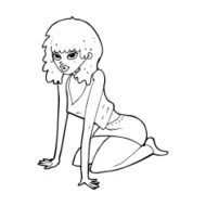 cartoon woman pulling sexy pose N3