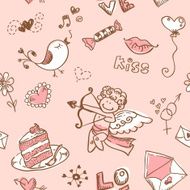 Doodle Valentine&#039;s day seamless texture N2