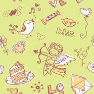 Doodle Valentine&#039;s day seamless texture N3