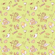 Doodle Valentine&#039;s day seamless texture N4