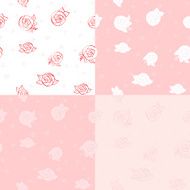 Set of four seamless floral pattern