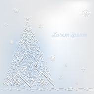 White christmas tree on grey background