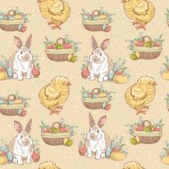 Easter vintage hand-drawn seamless pattern
