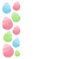 Scribble Easter eggs border frame