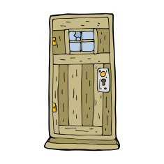 cartoon old wood door N12