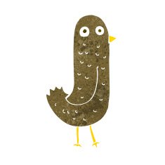 funny cartoon bird N228