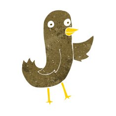 funny cartoon bird N229