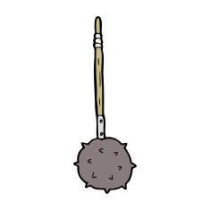 cartoon medieval mace N17