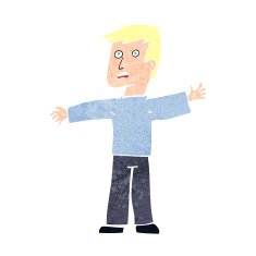 cartoon surprised man N179