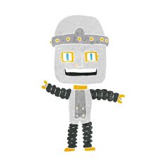 cartoon waving robot N26