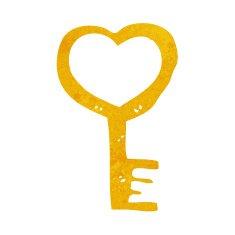 cartoon heart shaped key N22