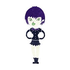 cartoon pretty vampire girl N36
