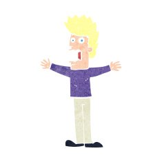 cartoon terrified man N350