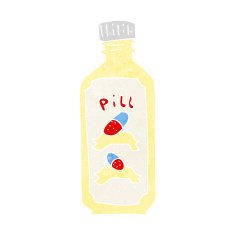 cartoon old bottle of pills N12