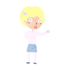 cartoon waving woman N171