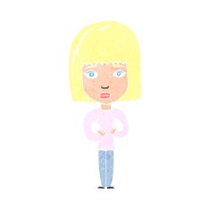 cartoon woman indicating self N12