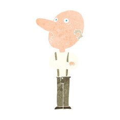 cartoon old man with folded arms N12